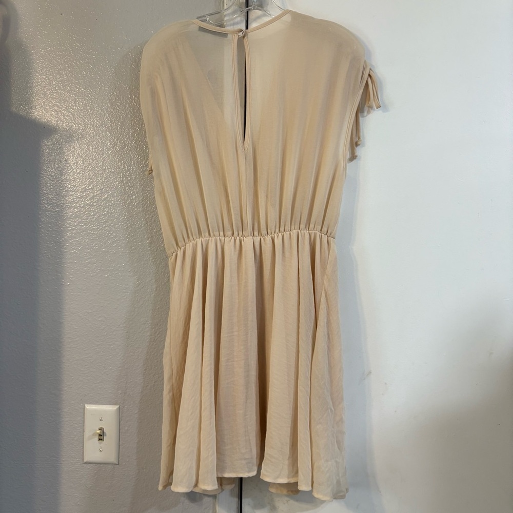 Vintage Sheer Cream Romper Whimsy Cottage Fairycore Bridal Deadstock M USA Lined - Picture 3 of 6